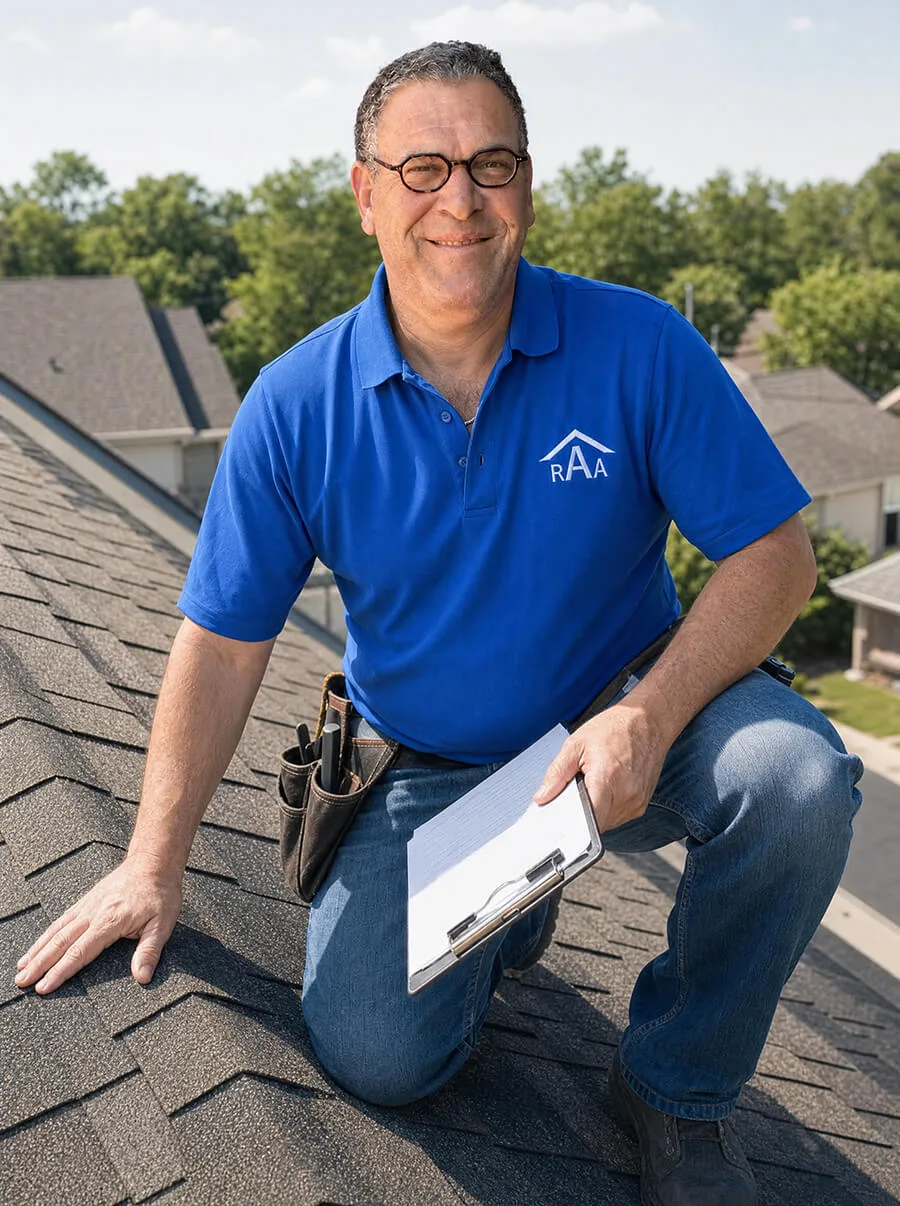RAA roofing specialist on-site for a free roof replacement quote in Los Angeles